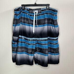 Kanu Surf Men's Board Swim Surf Shorts Aqua And Black  Size 5X
